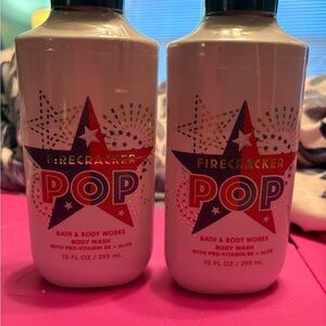Bath & Body Works Firecracker Pop Body Wash with Red and Blue Star Design